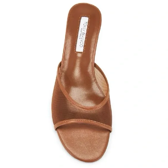 NEW TONY BIANCO REVOLVE BROWN MESH SLIDE SANDALS - Picture 12 of 15